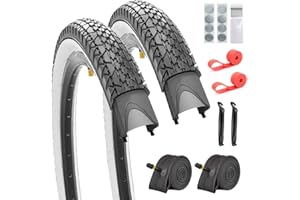 SIMEIQI 2 Pack 24"/ 26"x2.125" Inch Beach Cruiser Bike Tires and Tubes or Without Tubes 24"/ 26"x1.75"/2.125" with 32mm AV Valves with or Without 8 Patches Kit Compatible with 26 Inch Bicycle Tires
