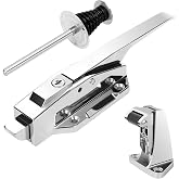 Axiqunel Walk in Cooler Freezer Door Handle Latch Kit Offset 1/5"-3/5" | 304 stainless steel push rod, 5.9" solid metal interior release handle. Zinc alloy latch with safety key for commercial use