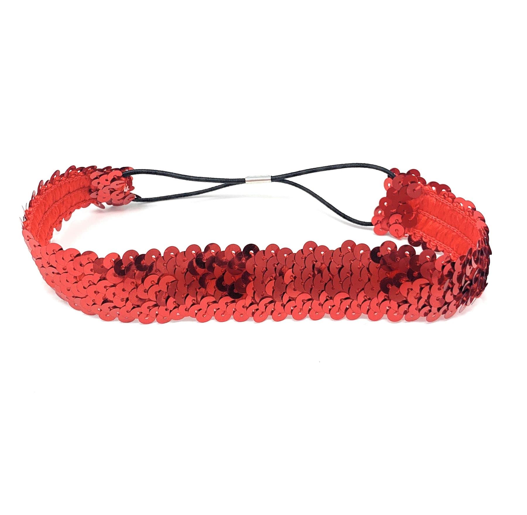 Red Womens Sequin Polyester Fancy Dress Headband 38 x 3cm