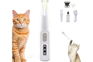 GENERIC Belvedere Cat Trimmer, 2025 New Belvedir Cat Paw Grooming Trimmer Quiet, Waterproof Rechargeable Cats Shaver for Matted Fur Quiet with LED Light, 2 Wide Blades (1 Set)