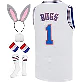 Mens Basketball Jersey Bugs #1 Lola #10 Space Movie Jersey Hip Hop Sports Shirt Halloween Party White XS-XXL