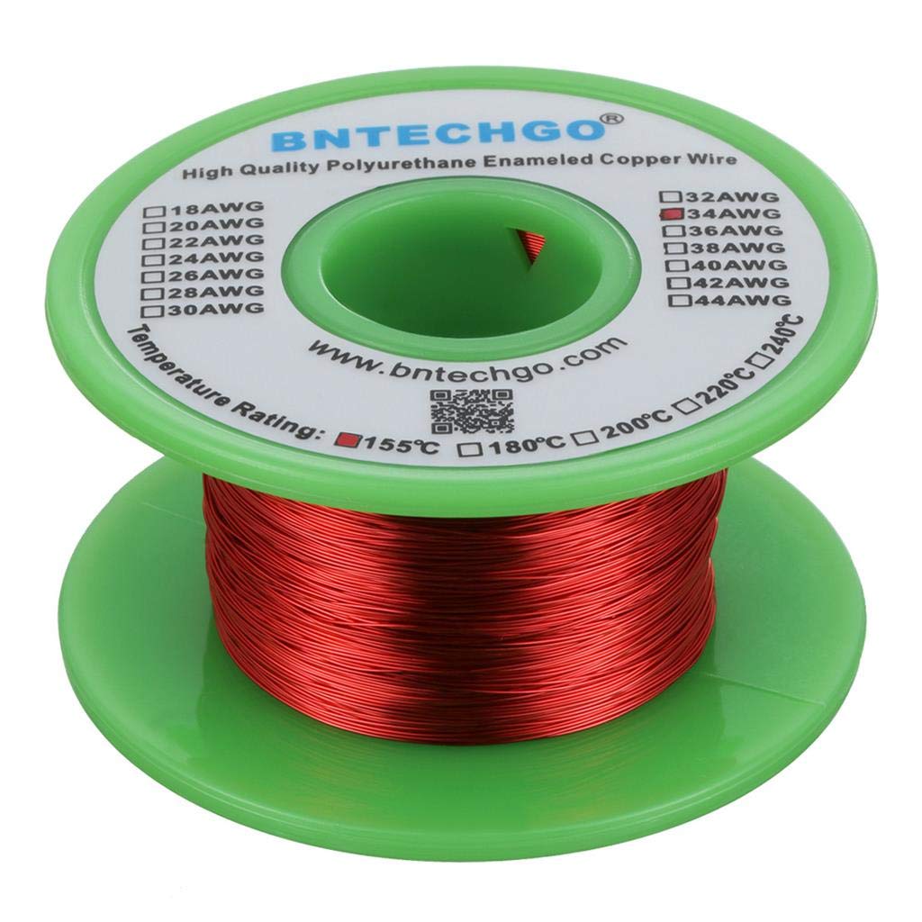BNTECHGO 34 AWG Magnet Wire - Enameled Copper Wire