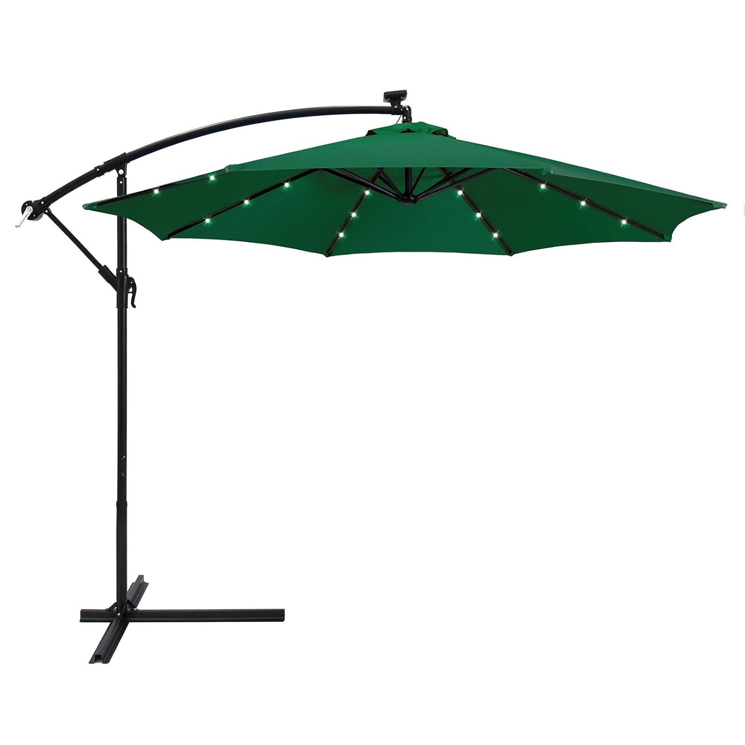 Sunnyard 10 Ft Cantilever Patio Umbrella Outdoor Offset Hanging Umbrella 8 Ribs Green Domeikavos Vila Lt