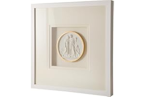 JHUMEG Sculpture Wall Art,French Vintage Decor with Framed,Aesthetic Gold Paintings for Home Living Room Bedroom Office and House Gallery（15.8x15.8in）