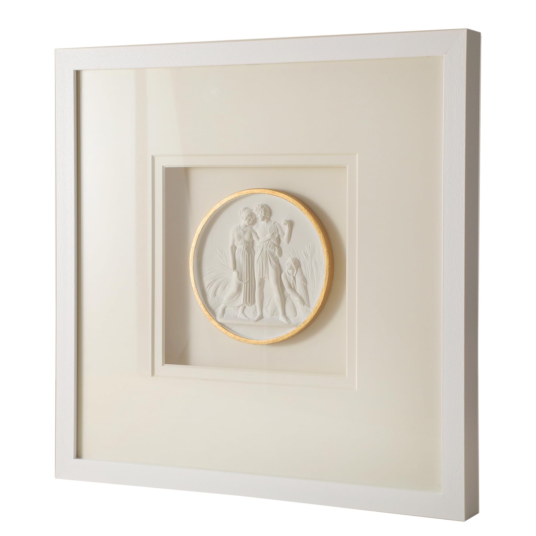 Photo 1 of Sculpture Wall Art,French Vintage Decor with Framed,Aesthetic Gold Paintings for Home Living Room Bedroom Office and House Gallery?15.8x15.8in?