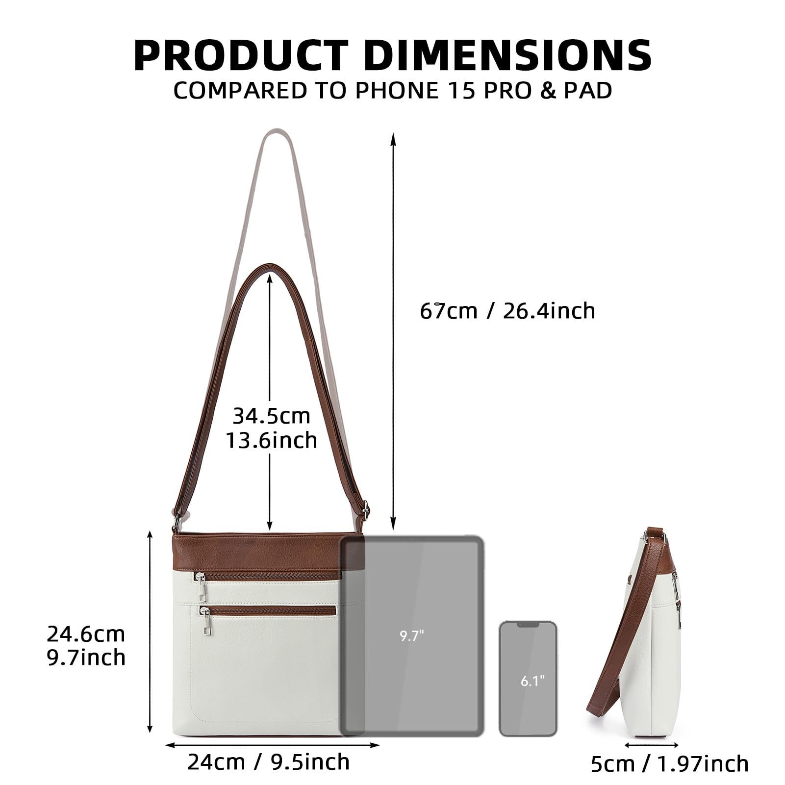BOSTANTEN Crossbody Bags for Women Vegan Leather Purses Quilted Shoulder Handbags with Adjustable Shoulder Strap