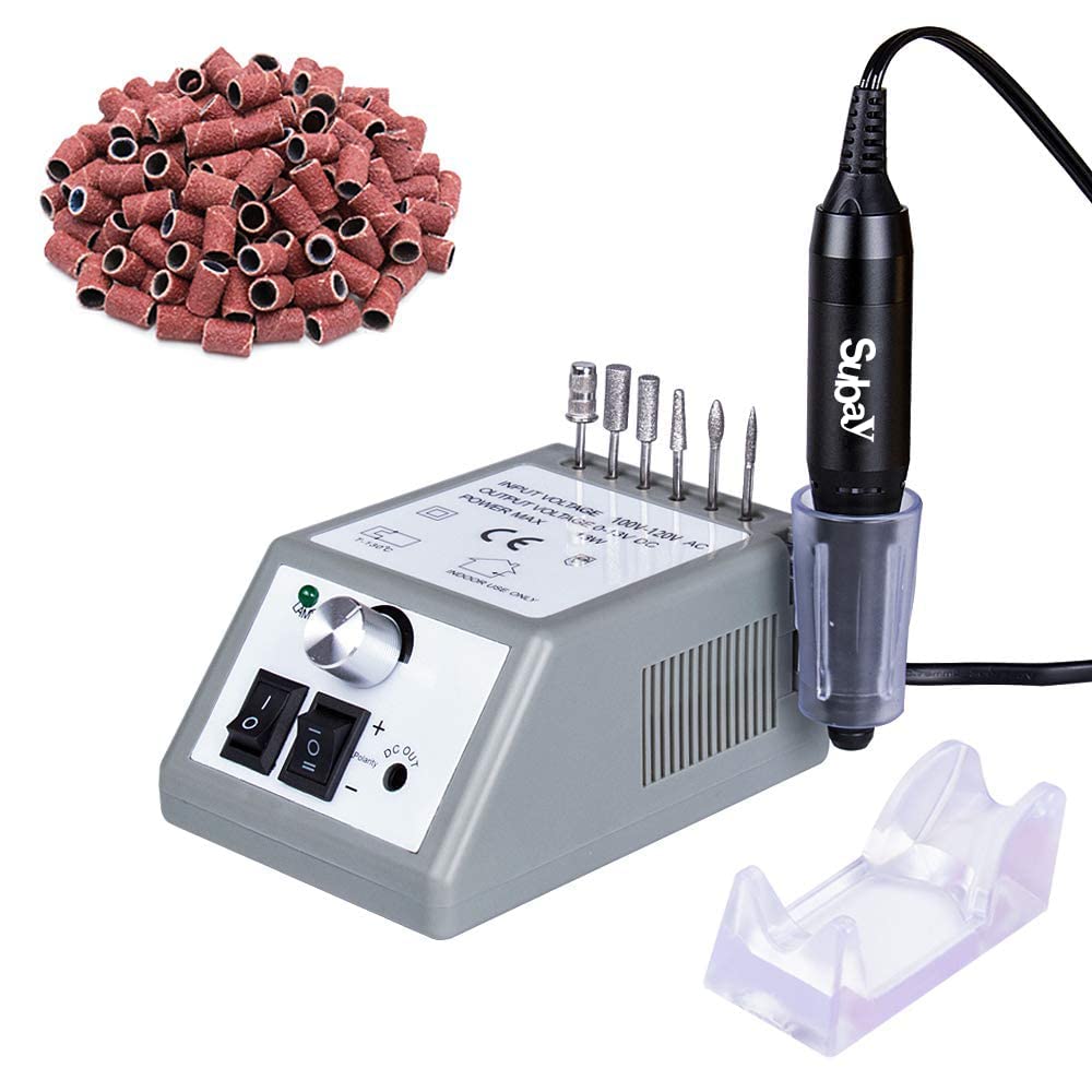Professional Nail Drill Machine, 20000RPM Efile Electric Nail Files Nail Drill Kit for Finger Toe Nails, Acrylic Gel Nails, Manicure Pedicure, with Drill Bits and Sanding Bands(Grey)