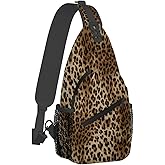 XZXFSYJH Skin Cheetah Leopard Crossbody Bags for Women & Men Sling Backpack Adjustable Strap Shoulder Back Pack Anti Theft Casual Daypack Chest Bag for Travel Outdoor Sports Gym Running Hiking