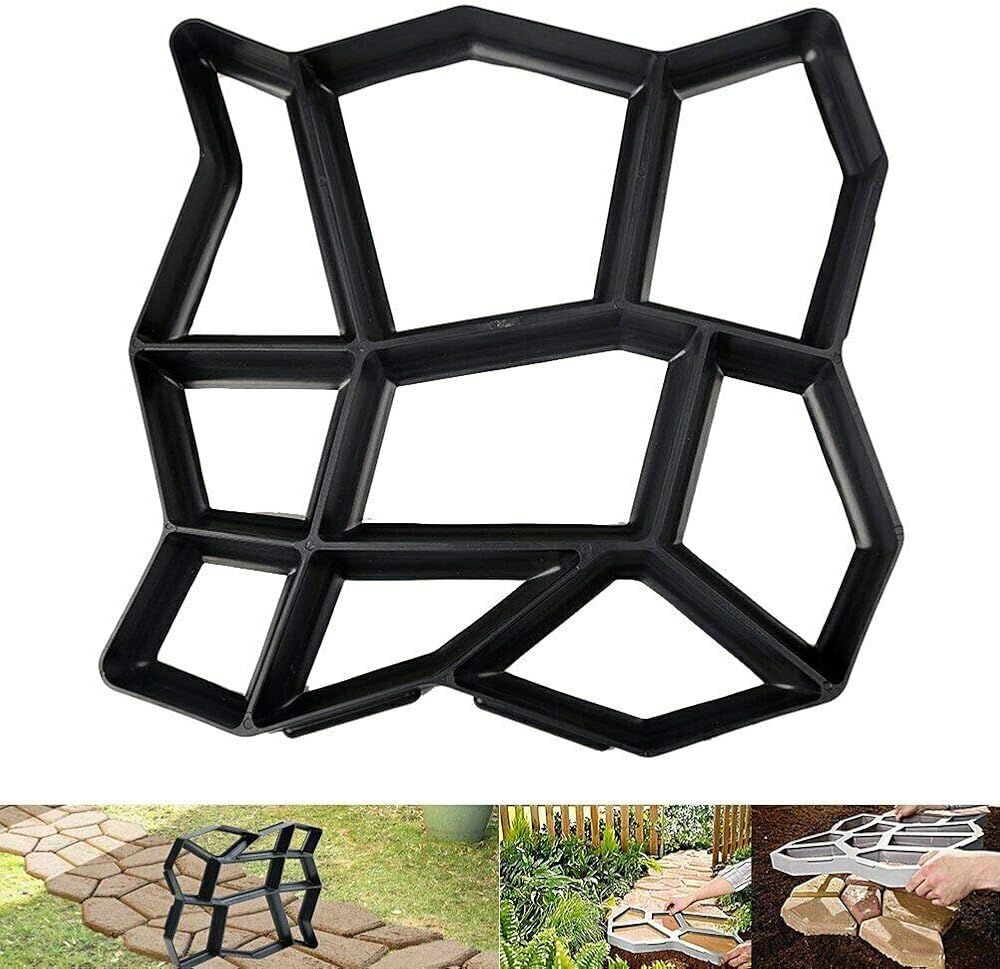 ausuky Garden Floor Path Maker Mould DIY Concrete Cement Stone Form Template