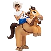 Spooktacular Creations Halloween Inflatable Horse Costume Kids Cowboy Riding Horse Blow-up Deluxe Halloween Costume Parties