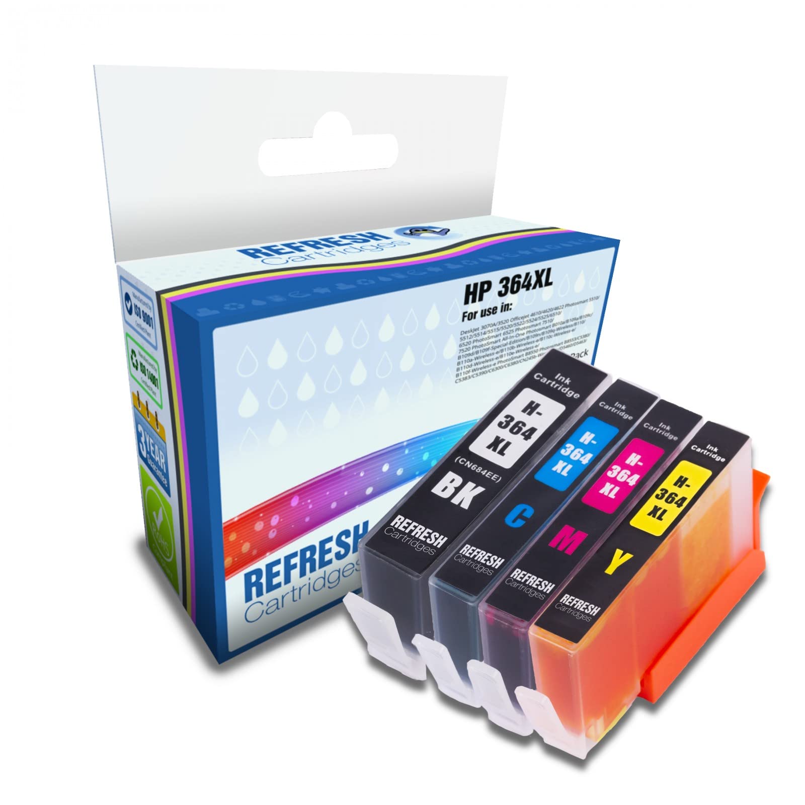 Refresh Cartridges Compatible Ink Cartridge Replacement for HP HP 364XL (Multi-Colour)