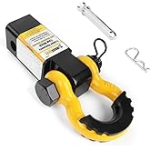 MaxxHaul 51007 15,000 lb Capacity Hitch Mount Trailer Recovery Shackle Tow Hitch with Magnetic 3/4" D-Ring Shackle for 2 inch Receiver with 2 inch Solid Shank for Off-Road Operation