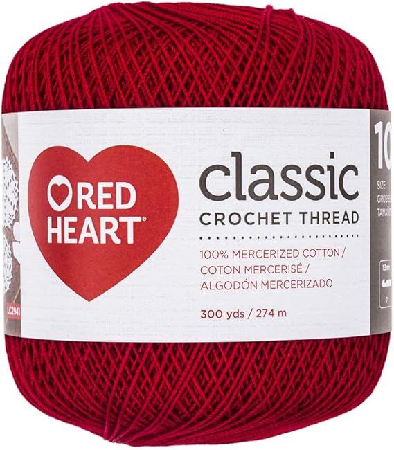 Victory Red Red Heart Classic Crochet Thread Size 10 144494 Amazon.de