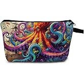 MoCaliduccious Octopus Makeup Bag for Women Travel Cosmetic Organizer Bag Teacher Appreciation Gifts Small Zipper Toiletry Bag