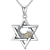 MONGAS Star of David Necklace Sterling Silver Star of David Pendant Necklace Star of David Jewelry for Women Men