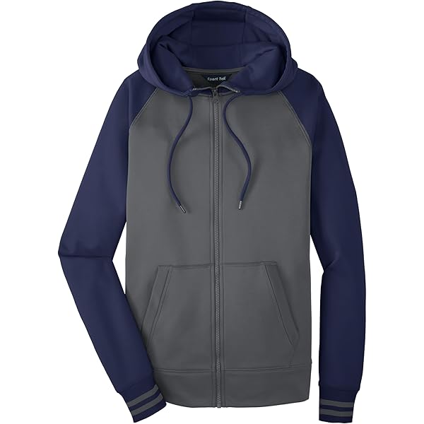 SPORT-TEK Unisex Full Zip Hooded Sweatshirt, Black, X-Small