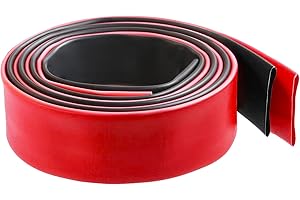 ELECFUN 1-1/2 inch Heat Shrink Tubing Roll 3:1 Large Marine Grade, Flat Width 2.35 in Tube Dual Wall Adhesive Lined Automotive Cable Wrap 1.5in (4 Feet Black Tubing, and 4 Feet Red Tubing)