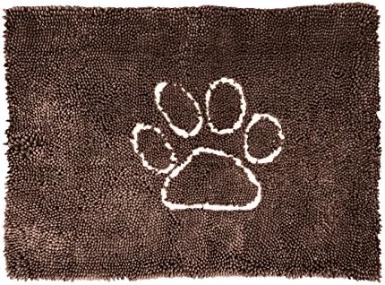 Petfinity Wetpet Ultra Absorbent Microfiber Dog Paw Door Mat - Machine Washable - Anti Slip Grip Rubber Back - Chestnut Color - Large, Thick Runner Rug - Keeps Your House Clean And Your Pets Safe