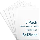 5 Pack White Plastic Sheets 8x12x0.04in Flexible High Tensile Plastic Sheets Hard Plastic Panel for DIY Materials Handicrafts Home Decoration