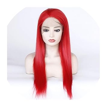 Amazon Com High Temperature Fiber Hair Red Color Straight Cosplay