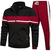 LBL Leading the Better Life Men's Sweat Suit 2 Piece Outfit Casual Contrast Sports Jogging Tracksuits Set