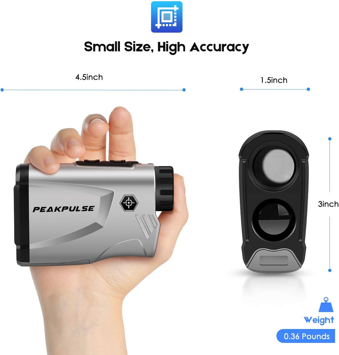 PEAKPULSE LC600AG Golf Rangefinder with Slope Compensation Technology, Flag Acquisition with Pulse Vibration Technology and Fast Focus System, Perfect for Choosing The Right Club. 450 Yard Range. : Sports & Outdoors