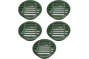 Round Flat PVC Drain Cover for 3-inch and 4-inch Floor Drains – Heavy-Duty Sewer & Outdoor Gutter Grate, Clog-Resistant Grid 