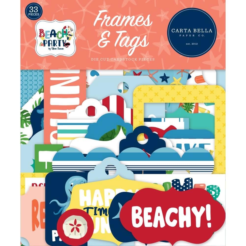 Carta Bella Cardstock Ephemera 33/Pkg-Frames & Tags, Beach Party