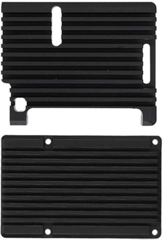 Dgtrhted CNC de aleación de Aluminio Caso del recinto de Caja de protección y sin Ventilador for Raspberry Pi 4B (Negro)