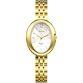 Avaner Women's Bracelet Wrist Watches: Ladies Vintage Gold Silver Stainless Steel Band Retro Oval Analog Quartz Watch