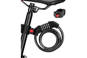 OVTSPO 5-Digit Combination Bike Lock, 1.2m Security Cable Lock (Black)