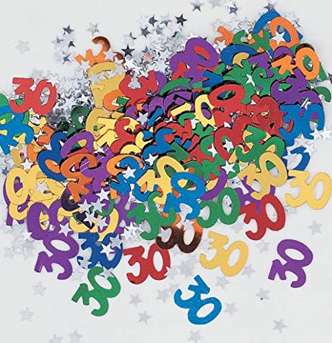 30th Birthday Multi Colour Mix Table Metallic Foil Scatter Sprinkle Confetti Age 30 Decorations x 3 PACKS