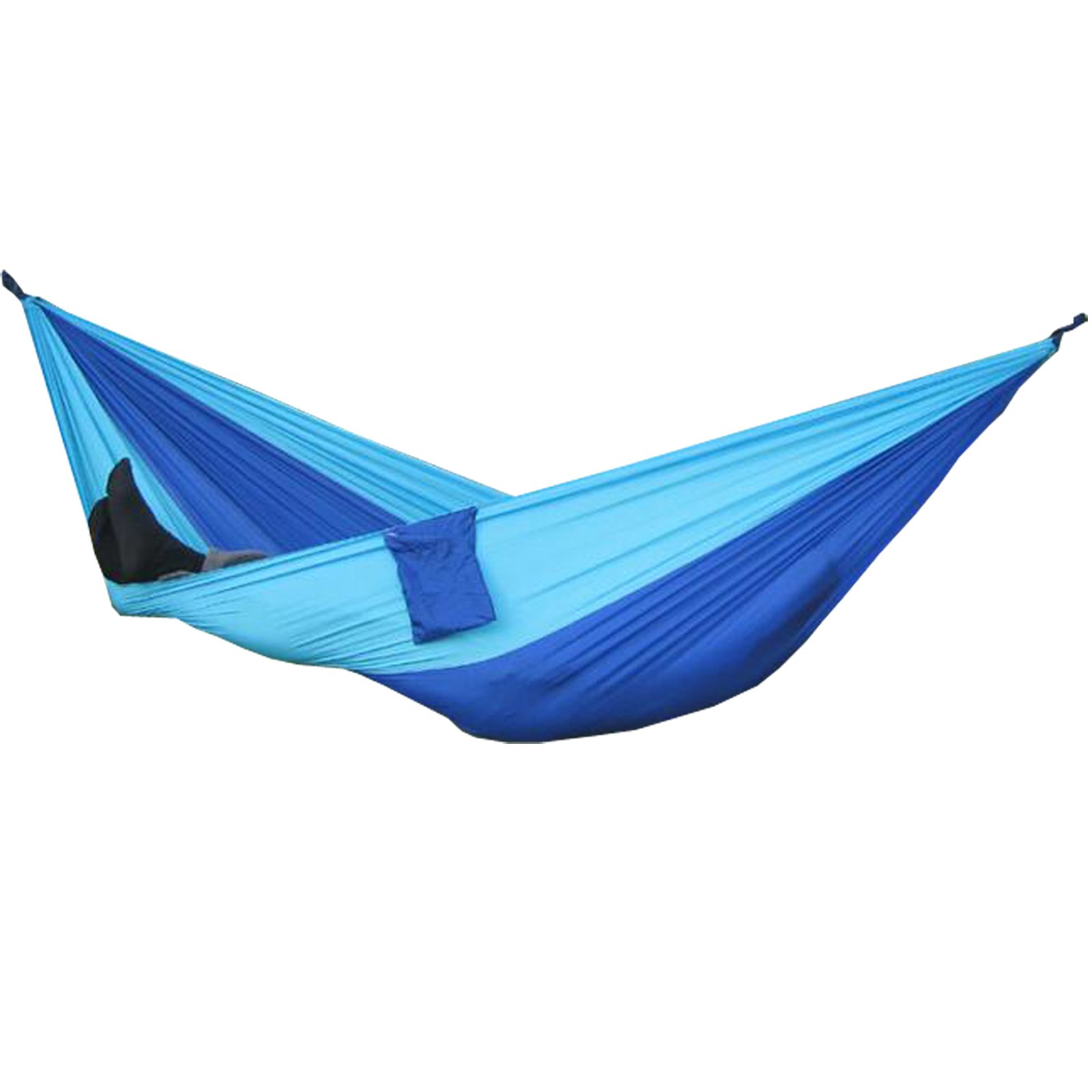 SKYWIN Camping Hammock Lightweight Parachute Hammock Multifunctional For Travel,Camping,Hiking, Beach, Yard , Portable with 2 Carabiners and 2 Hanging Ropes 10FT by Each ( Blue Stitching)