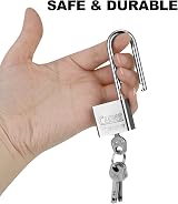 Firtink 2 Pack Long Shackle Padlocks with Keys Heavy Duty 30mm Long Neck view 3