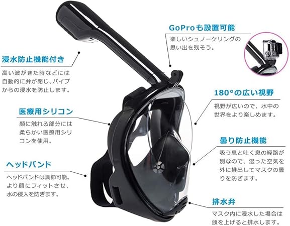 Amazon Miyatob シュノーケルマスク シュノーケル セット 子供 水中ゴーグル 水中眼鏡 年版 Miyatob マスク