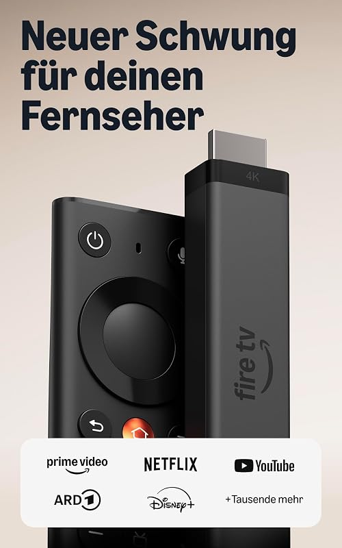 Fire TV Stick 4K (neueste Generation), einfaches 4K-Streaming, neue Fire TV-Fernbedienung, alle Apps an einem Ort, Free- und Live-TV, Sendungen schneller finden mit Alexa+