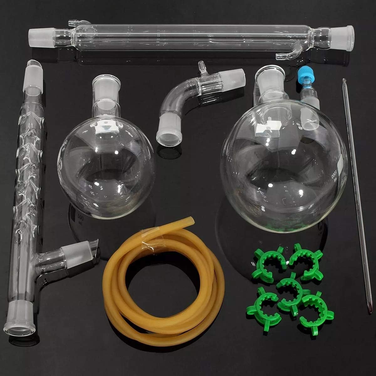 DASEXY 1000mL 24/29 Extraction Distilling Apparatus Kit Lab Glassware Set Glass Vacuum Distillation ry and scientif