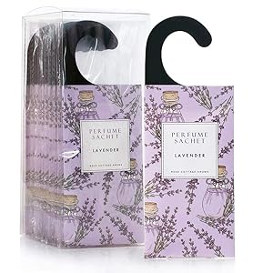 Rose Cottage 12Packs Lavender Closet Air Freshener Deodorizer Scented Sachets Bags for Drawer and Closet Xmas Gift Set B-01