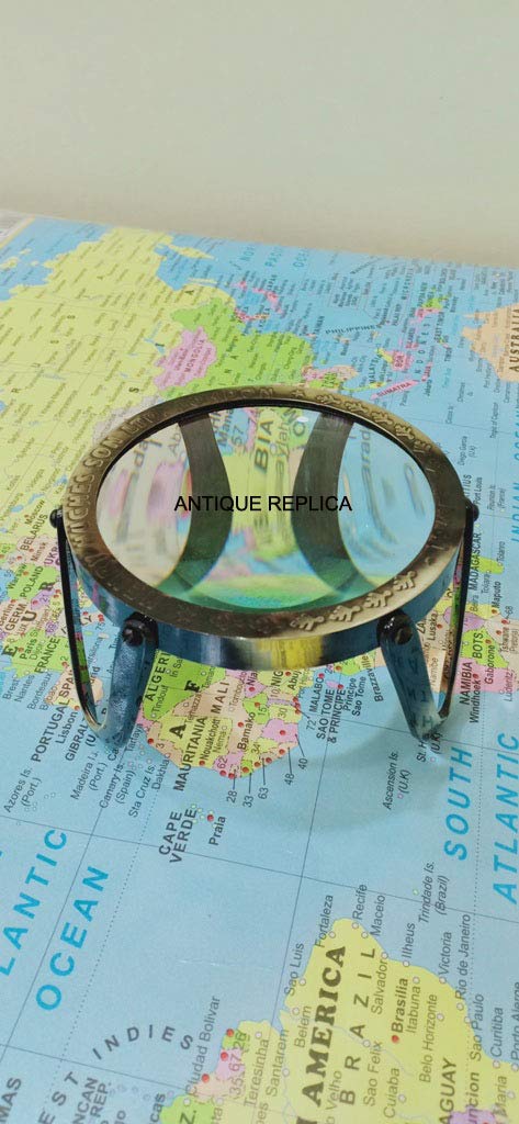 Nautical Magnifying Glass Chart Paper Magnifier In Two Ton Finish