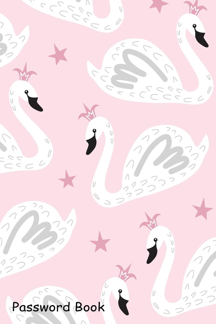 Password Book: Include Alphabetical Index With Cute swan princess creative nursery