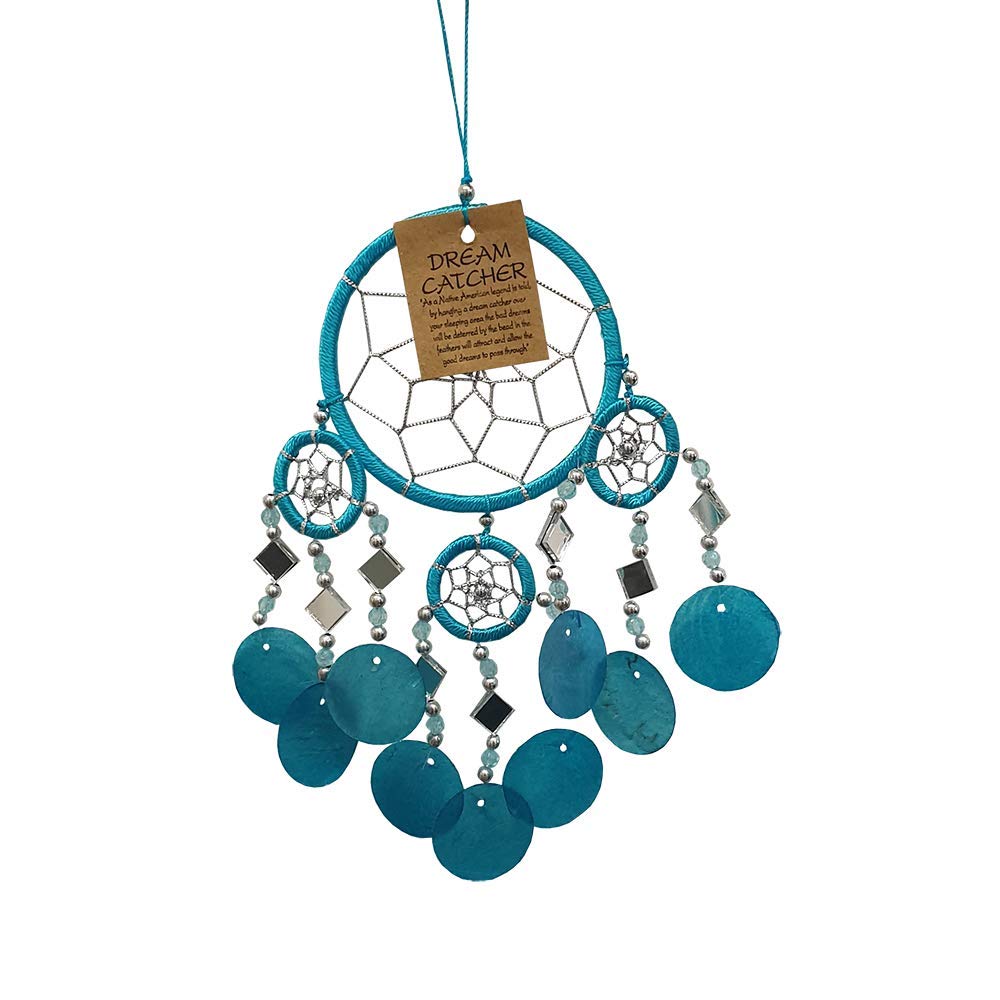 Vie Naturals Capiz Dream Catcher 9 Cm - Turquoise (No Feathers)