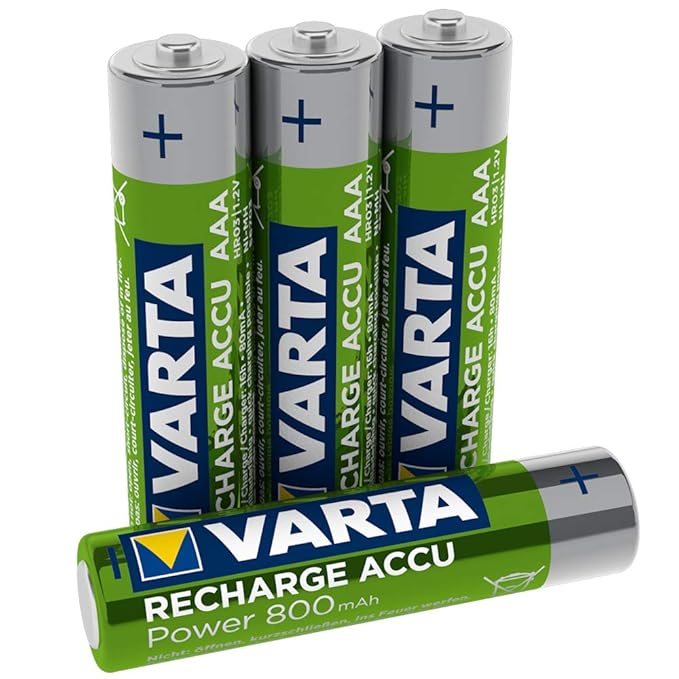 Varta Batteria Ricaricabile AAA MiniStilo, 800 mAh, Confezione da 4 Pezzi, Precaricate, Pronte Varta Batteria Ricaricabile AAA MiniStilo, 800 mAh, Confezione da 4 Pezzi, Precaricate, Pronte