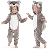 PARTY TELLER Toddler Squirrel Costume for Girls &amp; Boys - 3D Hooded Animal Jumpsuit for Halloween Party