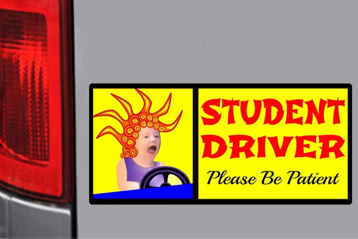 New Student Driver Bumper Sticker Premium Vinyl Car Decal Large