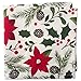 DII Woodland Holly Christmas Holiday Kitchen & Table Décor, Napkin Set, 20x20, Poinsettia & Christmas Greenery, 6 Count
