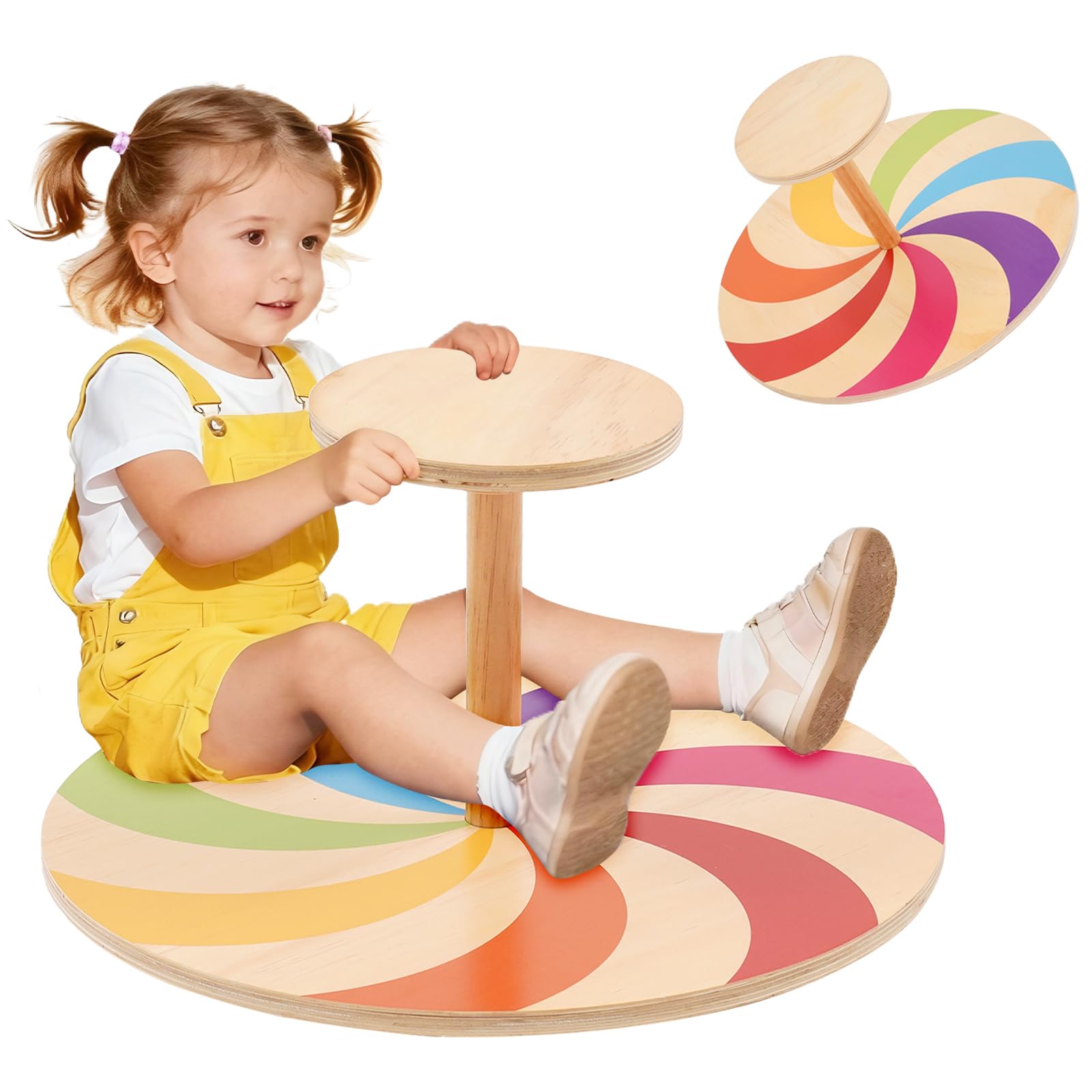 Sensory Sit and Spin Chair for Autism, 2 in 1 360° Toddler Spinning Seat, Sensory Toys Birthday for 3 4 5 6 Years Old Boys & Girls
