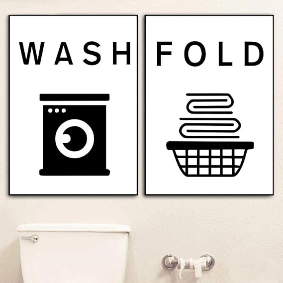 ETBGYKOU Cartel de lavandería de Dibujos Animados Citas de Lavado