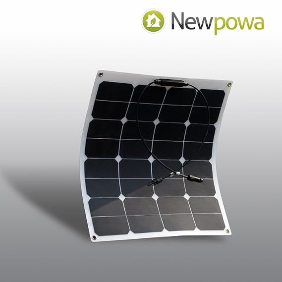 Newpowa 50w 12V Flexibles Solarpanel Ladegerät Semi biegsames wasserfestes Solar Ladegerät für RV, Boot, Kabine, Zelt, Auto