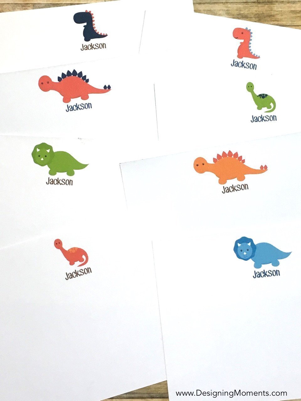 Dinosaur Stationery Set Personalized Kids Stationary Kids Cards Assorted