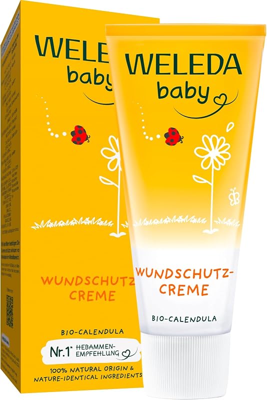 Bio Baby Calendula Wundschutzcreme 75ml - Naturkosmetik Wundsalbe / Babycreme für den Schutz empfindlicher Baby Haut im Windelbereich. Hilft bei Rötungen, gereizter Haut und Wundsein
